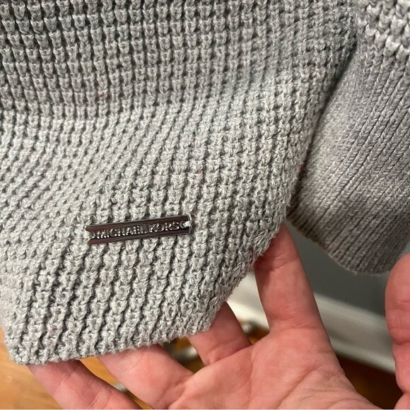 Michael Michael Kors Light Grey Chunky Waffle Knit Cowl Neck Sweater Size Small - Picture 5 of 9